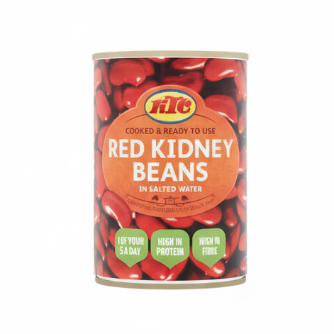 Can of red kidney beans on a white background