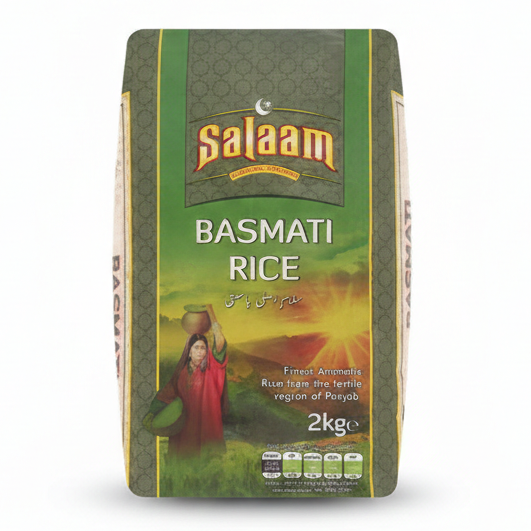 Salaam Basmati Rice packaging on a white background