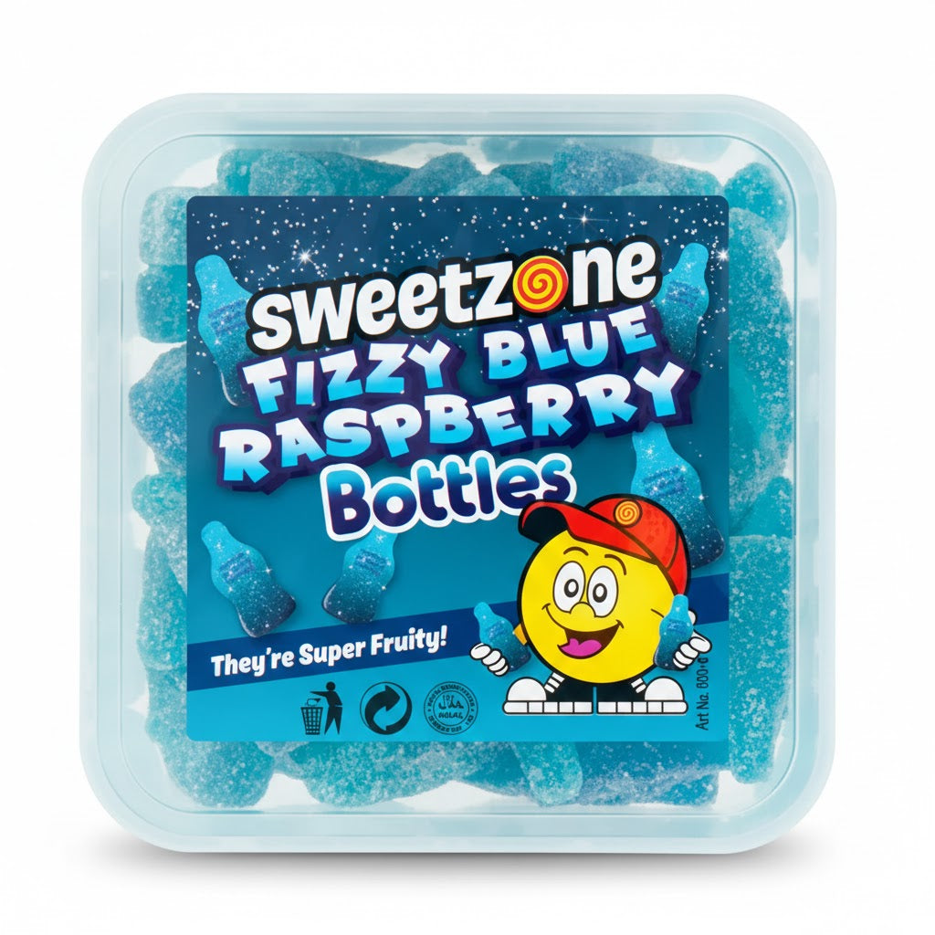 SweetZone Fizzy Blue Raspberry Bottles 170g